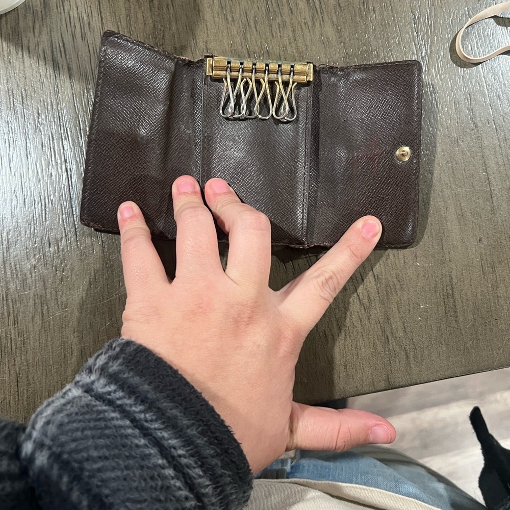 Louis Vuitton Brown Leather Key Holder with Gold Hardware